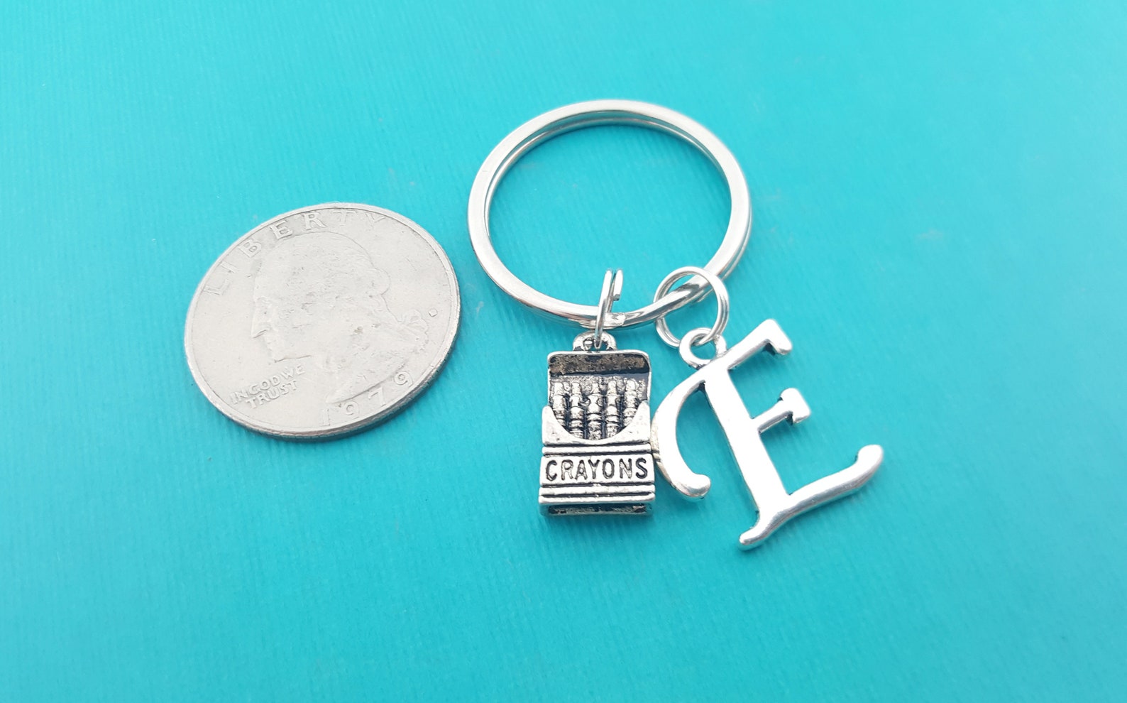 Crayon Box Keychain Personalized Key Chain Initial Key Etsy