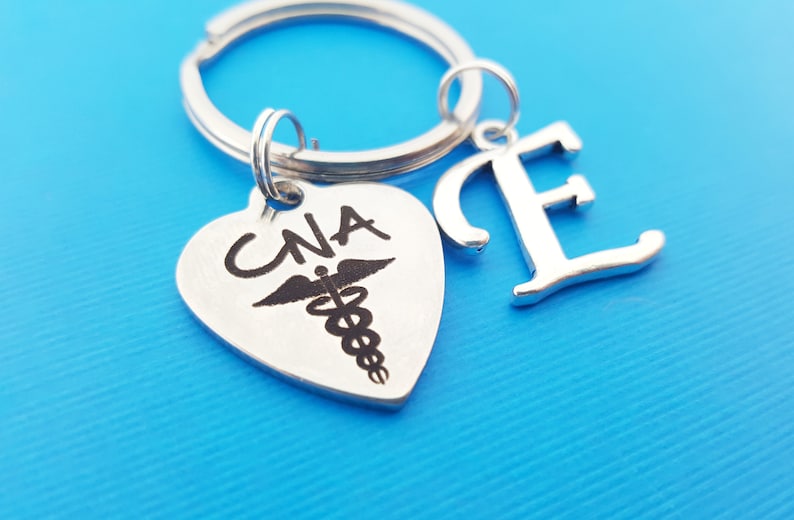 CNA Keychain - Personalized Initial Key Chain - Medical Assistant ...