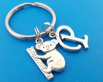 Koala bear key chain - Personalized Initial Keychain - Personalized Gift - Gift for Him/her - koala charm