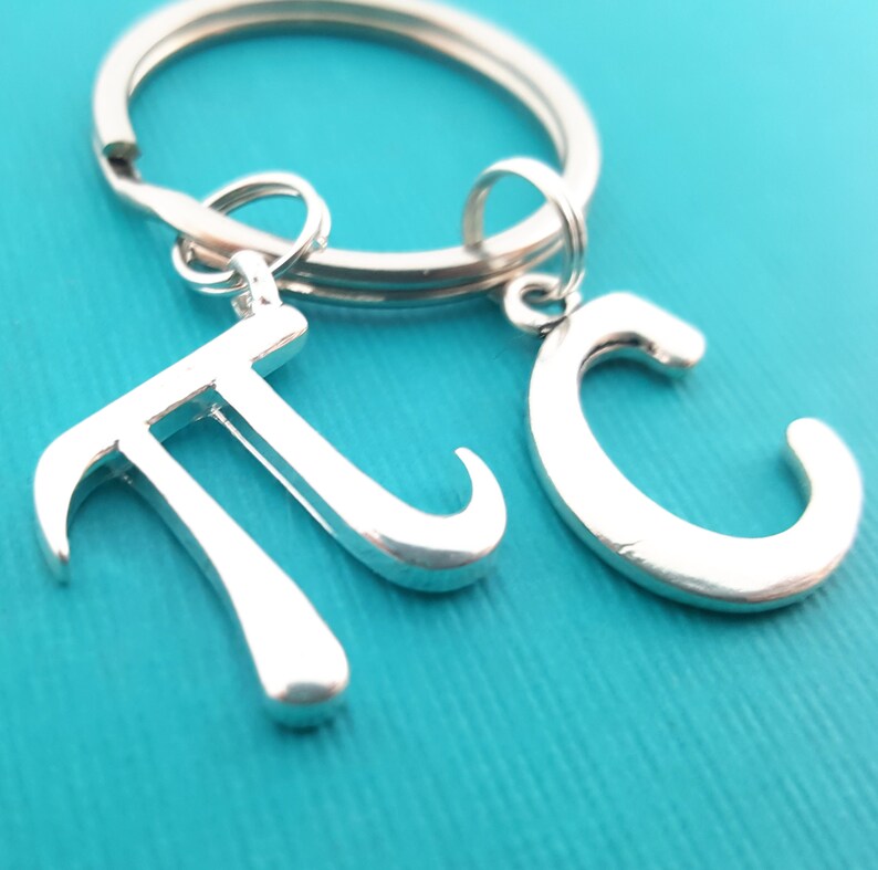 Pi Keychain Personalized Keychain Initial Keychain Etsy