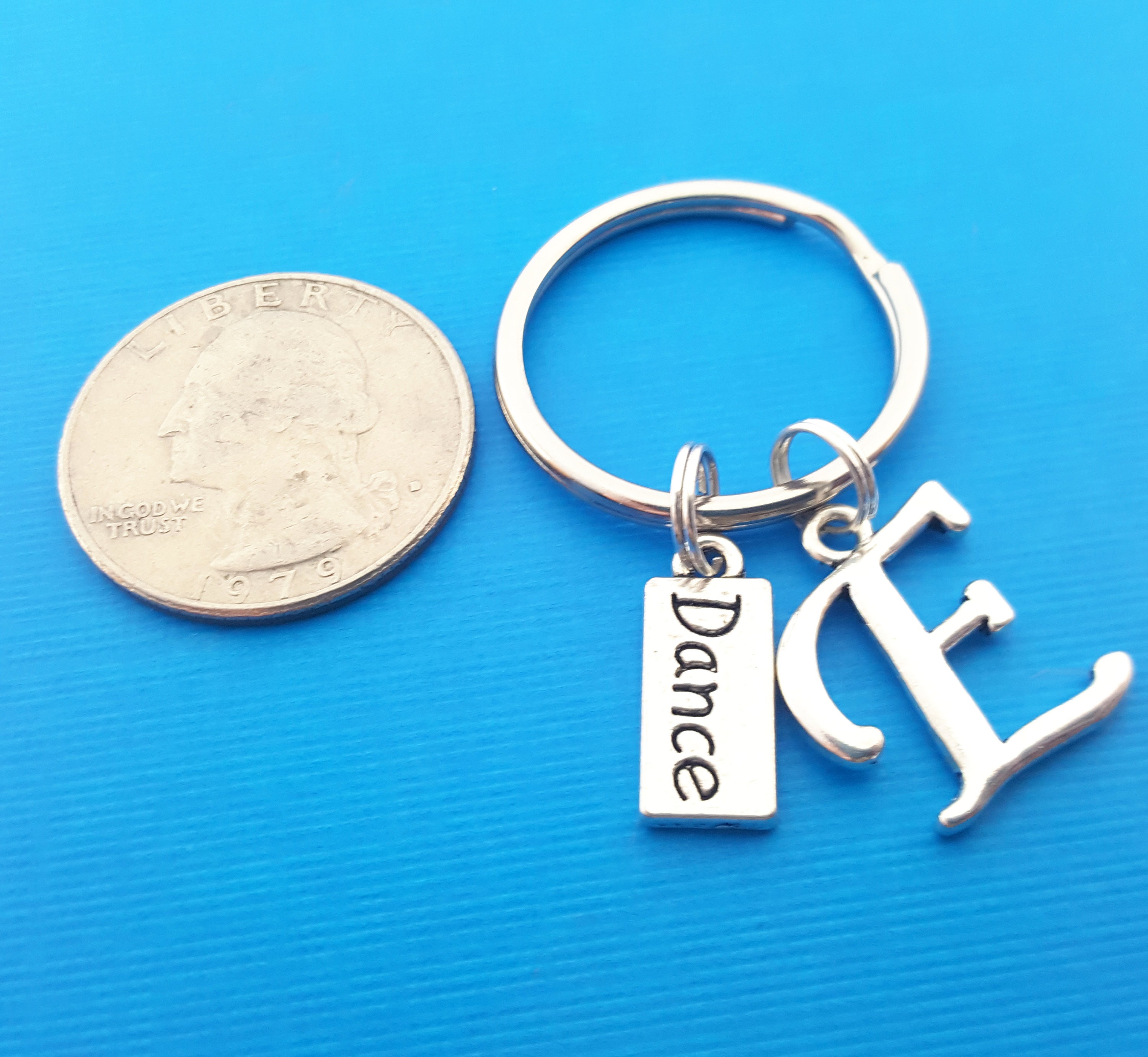 Dance Charm Personalized Key Chain Initial Key Chain Etsy