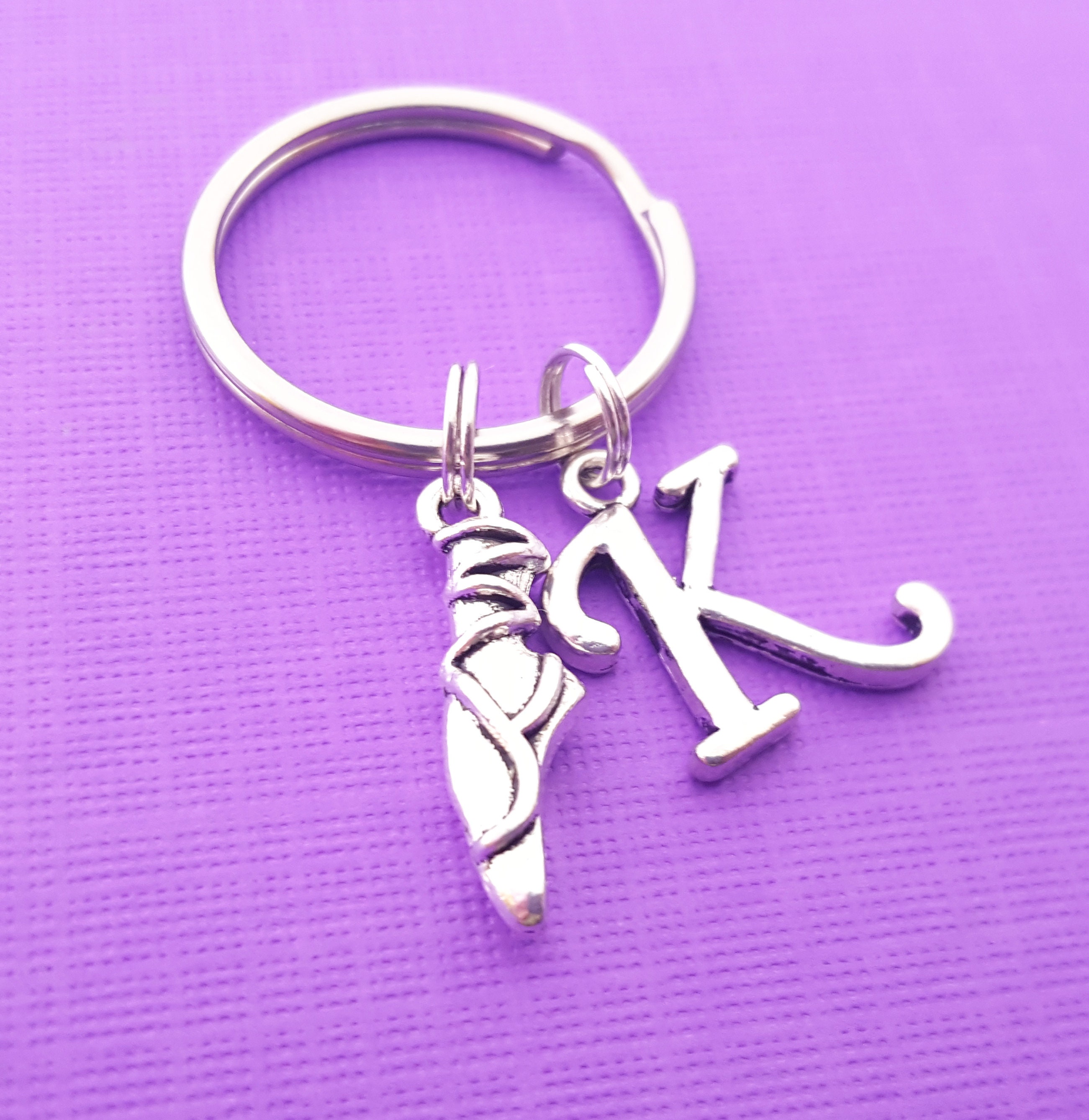 Ballet Dance Key Chain Charm - Personalized Key Chain - Initial Key ...
