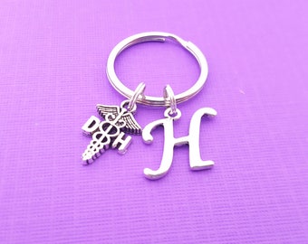 Dental Hygienist Charm - Personalized Key chain - Initial Key Chain - Dental Hygienist Gift - Key Chain - Gift - Custom KeyChain