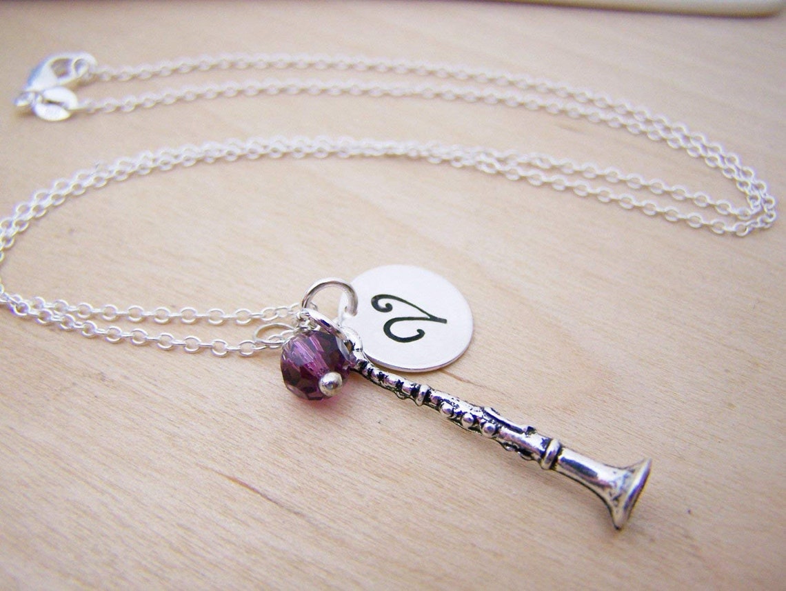 Charm Necklace Personalized Initial Sterling Silver Etsy