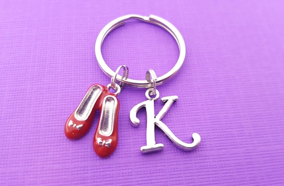 Ruby Slippers Key Chain Red Slippers Personalized Key Chain Initial Keychain Custom Key Chain Personalized Gift Gift for Him her Etsy