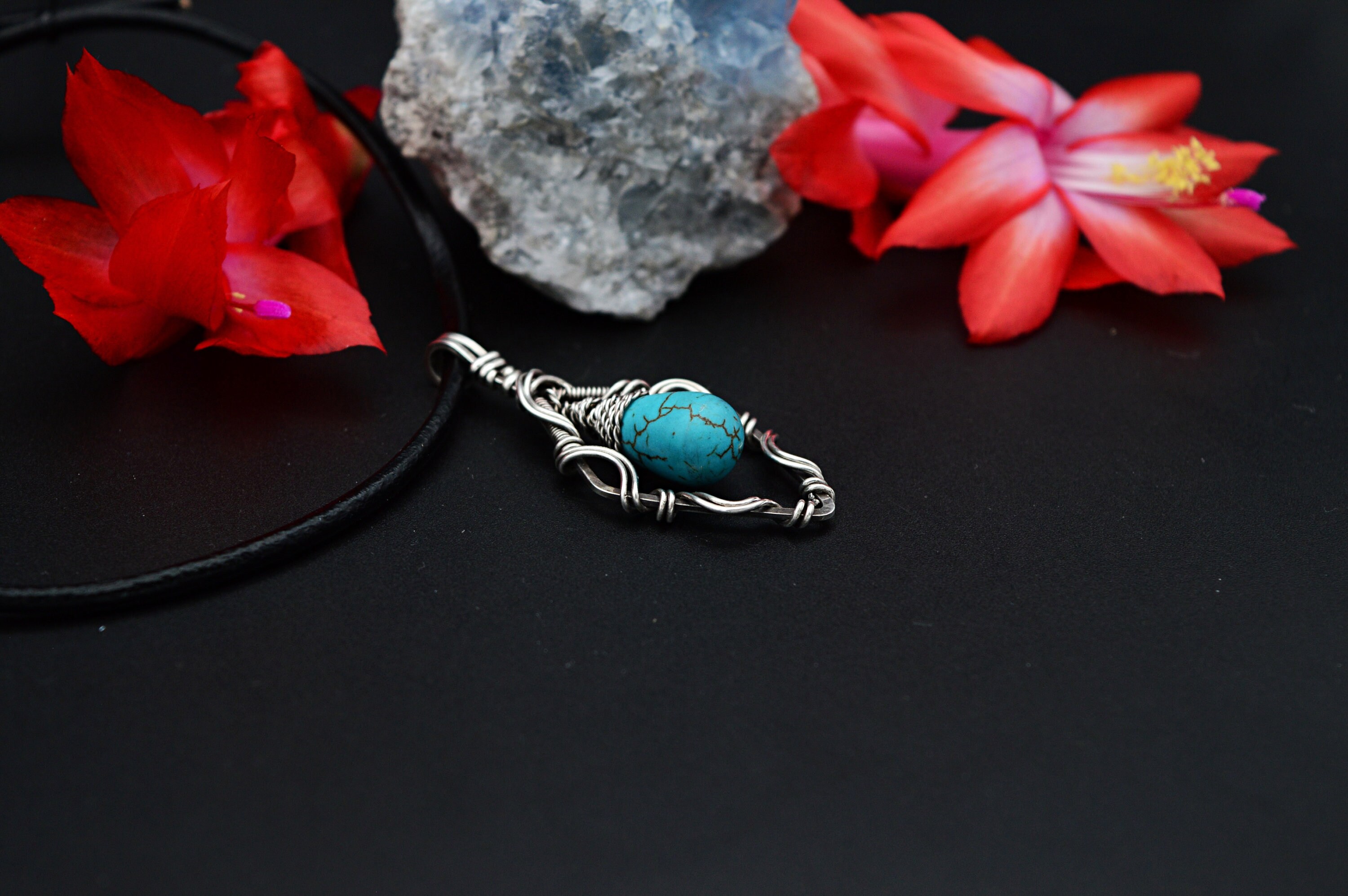 Collier alma howlite turquoise argent | Nature & Découvertes