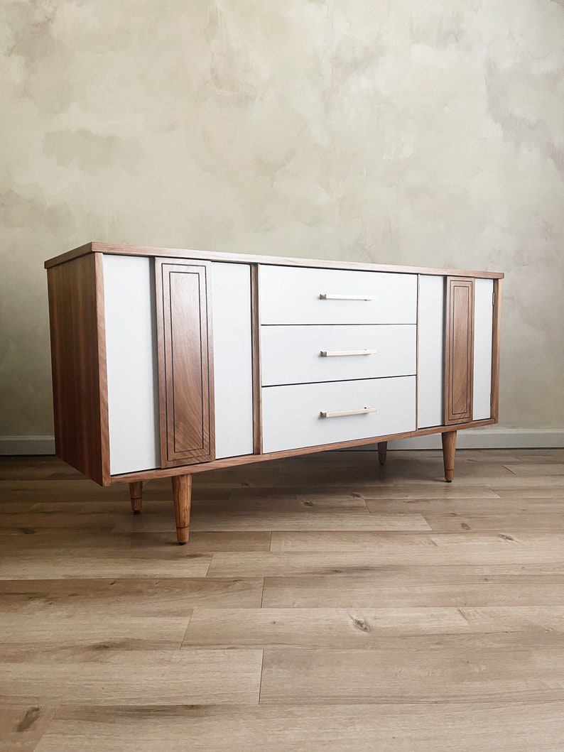 Two-Tone Sideboard Buffet Credenza image 2