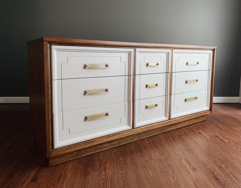 Sold Two Tone Mid Century Dresser By Dixie Etsy