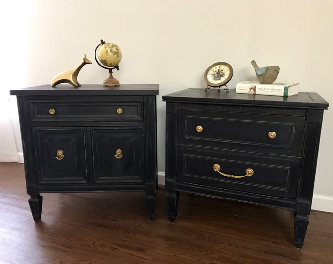 Coastal Blue Bedside Tables Etsy