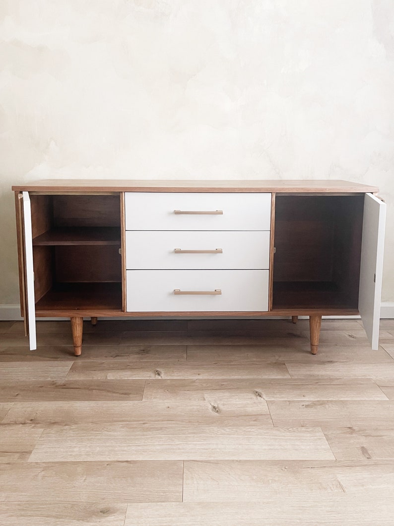 Two-Tone Sideboard Buffet Credenza image 9