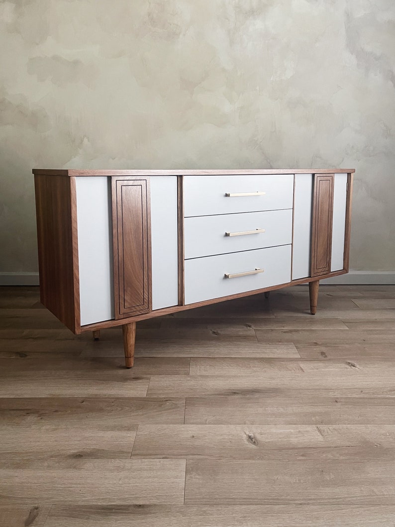 Two-Tone Sideboard Buffet Credenza image 6