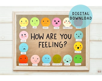 Come ti senti? Bacheca SEL / Download digitale, Apprendimento socio-emotivo, Bacheca motivazionale, Decorazione della classe,