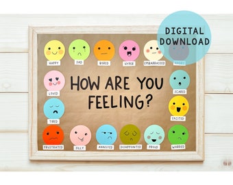 How are You Feeling? SEL Bulletin Board | Digital Download, Social Emotional Learning, Motivational bulletin board, Classroom Decoration,