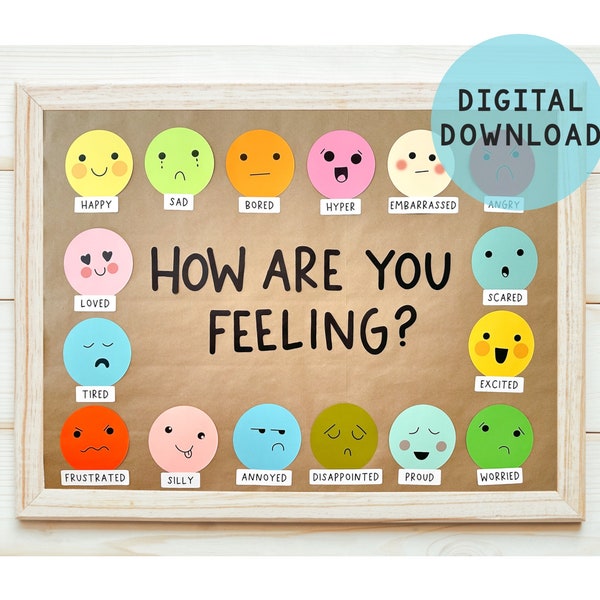 How are You Feeling? SEL Bulletin Board | Digital Download, Social Emotional Learning, Motivational bulletin board, Classroom Decoration,