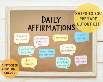 Daily Affirmation Bulletin Board | Teacher Premade Cutout Set, Motivational bulletin board Kit, Classroom Decoration