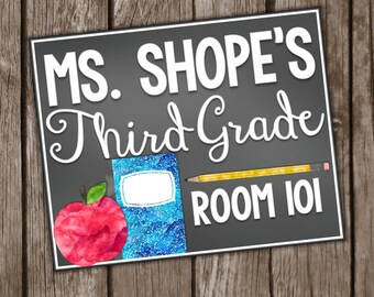 Custom Teacher Classroom Door Sign ~8X10 Teacher Sign~ {Customizable Printable Download}