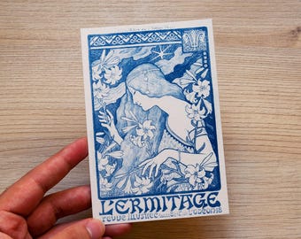 Stencil cianotipia Art Nouveau / Negativi stampa sole Grasset Belle Époque / Regalo d'arte francese