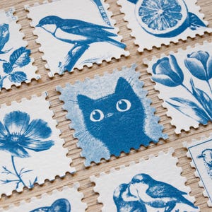Stencil cianotipia, kit fai da te per stampa solare, kit cianotipia, kit di artigianato per adulti, francobolli cianotipia, crea i tuoi francobolli postali