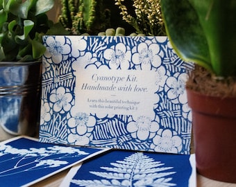 Cyanotype Kit DIY | Sun Printing Art Set for Adults | Botanical Nature Gift