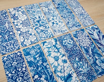 Segnalibri floreali botanici con stencil per cianotipia / Negativi floreali per stampe solari / Regalo per amanti dei libri