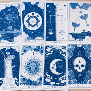 Pochoirs cyanotype, kit cyanotype juste des pochoirs, impression cyanotype, bricolage, pochoirs de cartes de tarot cyanotype, art solaire, cyanotype fait main