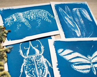 Cyanotype stencils, cyanotype kit just stencils, diy craft, cyanotype print, diy kit, craft kit, solar printing kit only stencils