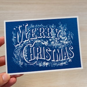 Pochoirs cyanotype, kit cyanotype juste des pochoirs, cartes de voeux de Noël, impressions cyanotype pour Noël, créez vos propres cartes de Noël