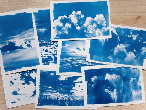 Cloud & Sky Cyanotype Stencils | Landscape Sun Print Negatives | Dreamy Nature Art Gift