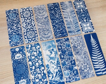 Segnalibri di William Morris per cianotipia / Negativi per stampe solari fai da te / Regalo per amanti dei libri
