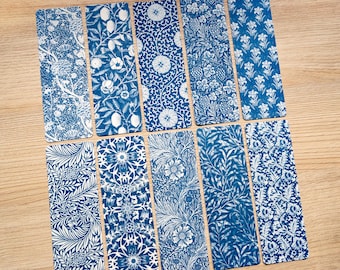 William Morris Botanical Bookmark Stencils | Cyanotype Sun Print Negatives | Arts Crafts Gift