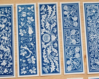 Stencil per segnalibri con foglie e motivi botanici per cianotipia / negativi sottili per stampe solari / regalo a tema natura