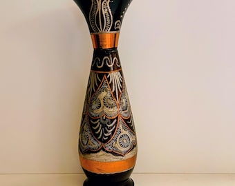Vaso per fiori singolo in rame turco, realizzato a mano.