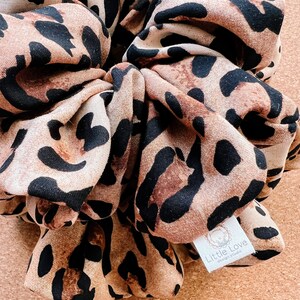 Cheetah scrunchie I XL scrunchie I gifts for her I mothers day gift leopard print scrunchie image 5