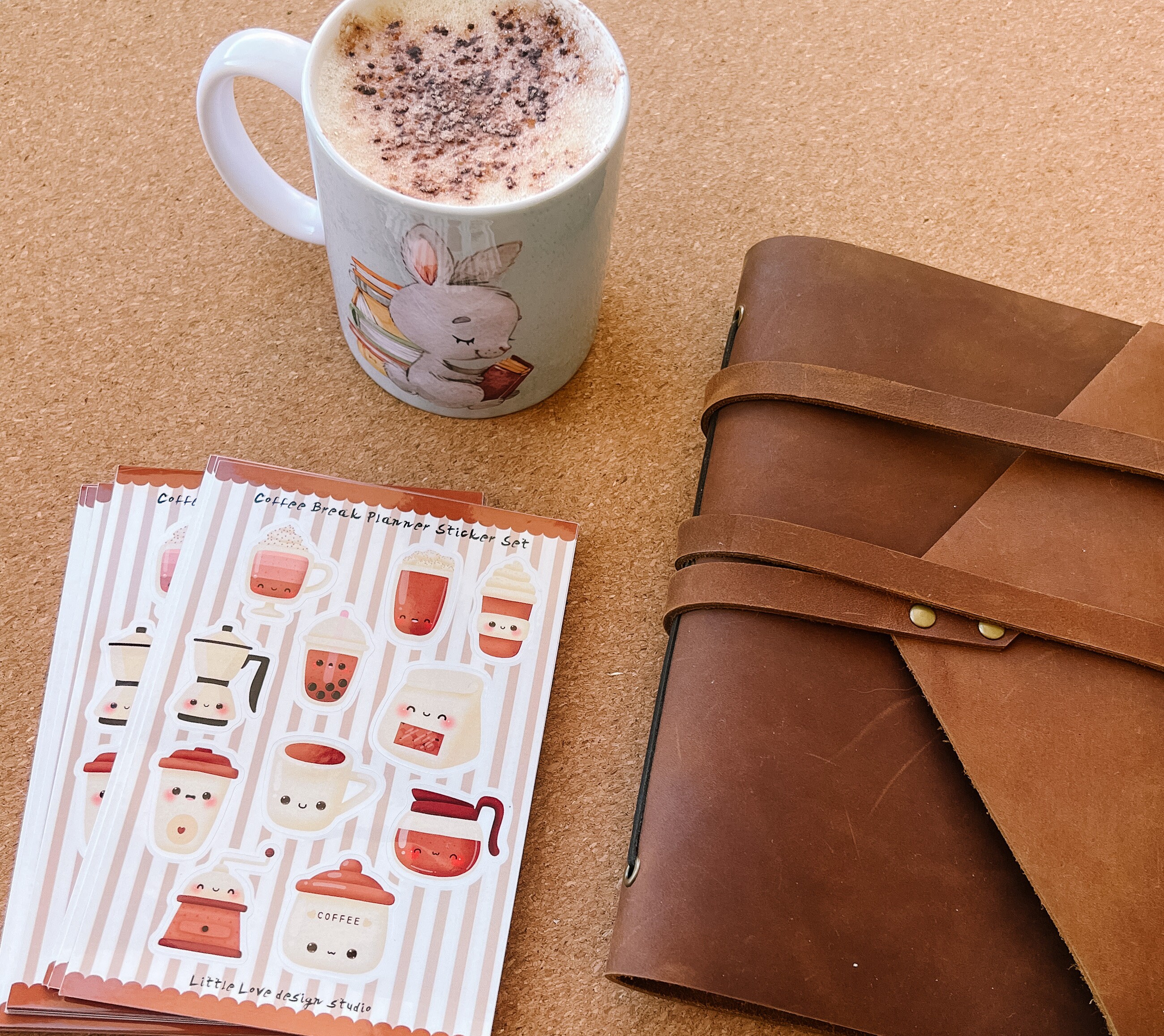 Coffee Break Planner Sticker Sheet Kawaii Stickers Bullet Etsy