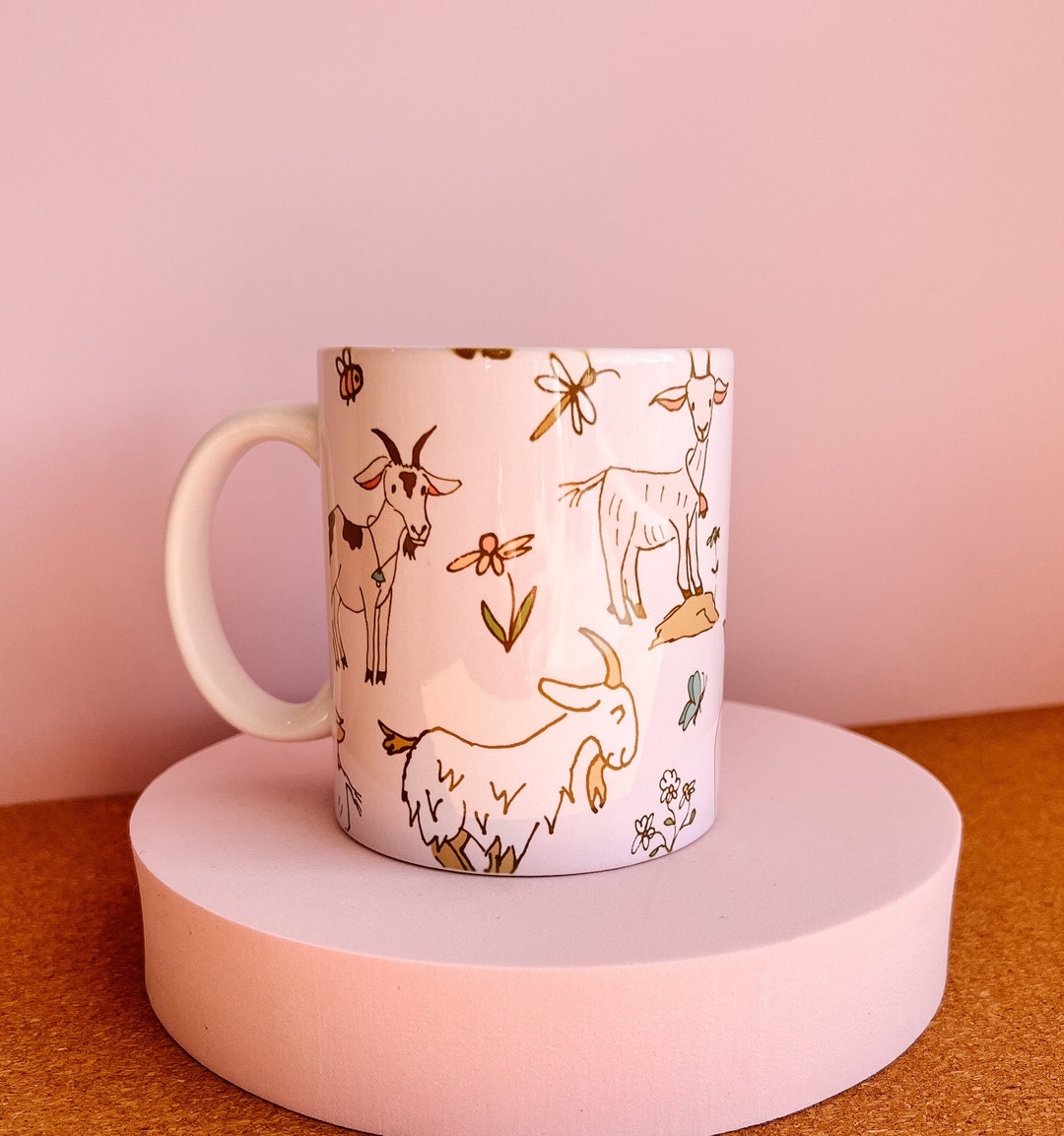 Adorable Billy Goat Mug Handprinted Mug Cute Ceramics Etsy Australia