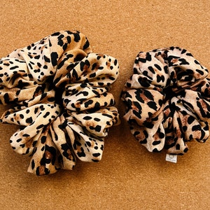 Cheetah scrunchie I XL scrunchie I gifts for her I mothers day gift leopard print scrunchie image 2