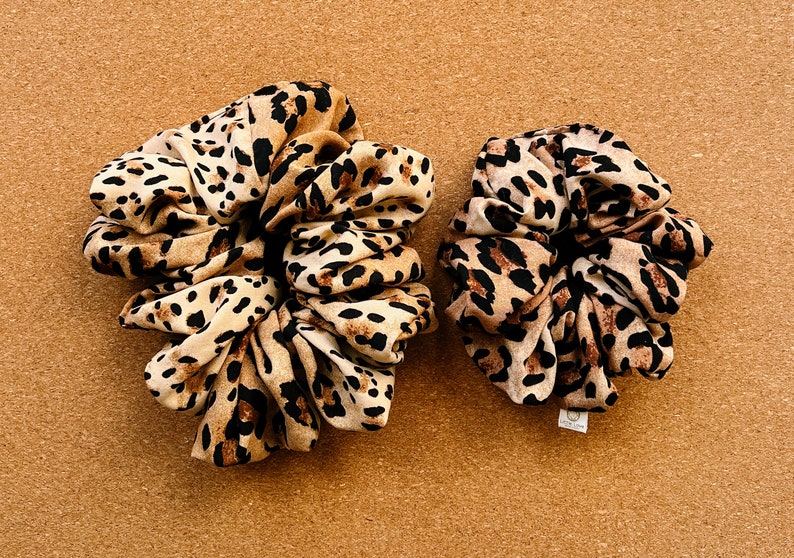 Cheetah scrunchie I XL scrunchie I gifts for her I mothers day gift leopard print scrunchie image 2