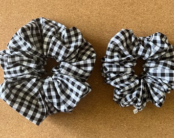 Black & White Gingham Scrunchie | gingham | mini me | gifts for her | XL scrunchie