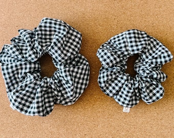 Black & White Gingham Scrunchie | gingham | mini me | gifts for her | XL scrunchie