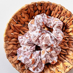 Boho Christmas Trees Scrunchie | XL scrunchie | gift&#39;s for her | festive scrunchies
