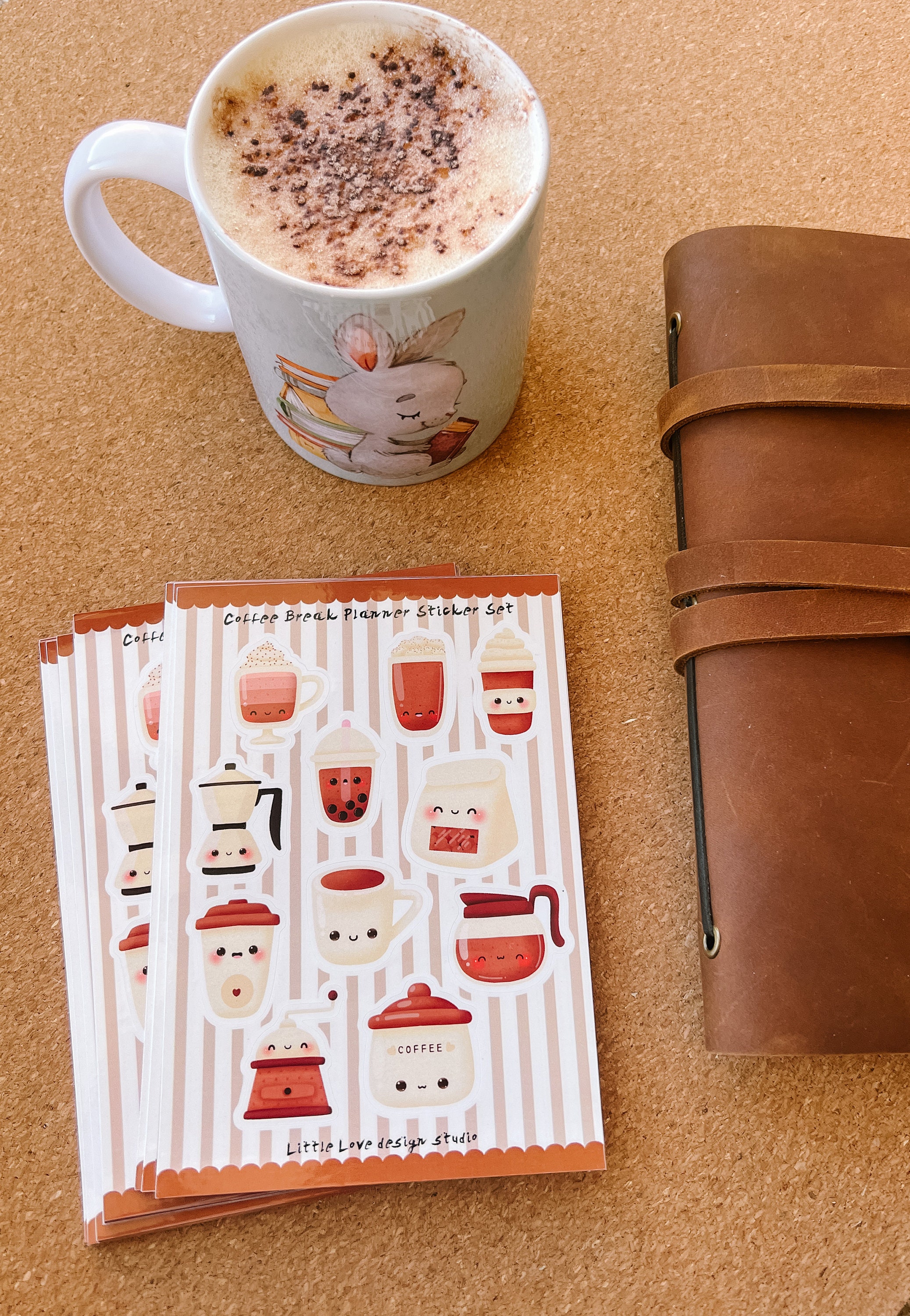 Coffee Break Planner Sticker Sheet Kawaii Stickers Bullet Etsy