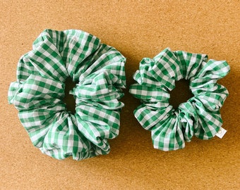 Green Gingham Scrunchie I XL scrunchies I gingham | gifts for her | teachers gift