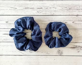 Navy Linen Scrunchie | linen scrunchies | XL scrunchies | gift's for her | hair accessories