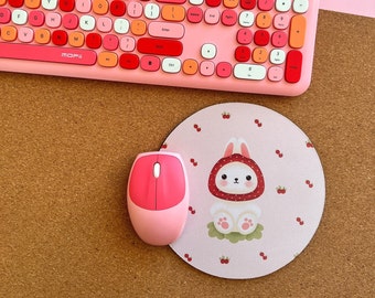 Strawberry Bun Bun Mouse Mat | cute mouse pad | gaming desk mat | desk accessories | mouse mat