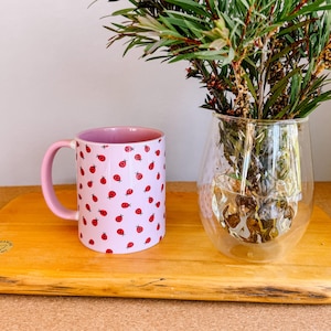 Adorable tasse coccinelle | tasse imprimée à la main | jolies tasses | céramiques | adorables céramiques
