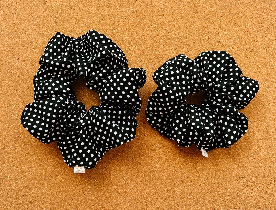 Black & White Polka Dot Scrunchie XL Scrunchies Gift's for Her Mini Me ...