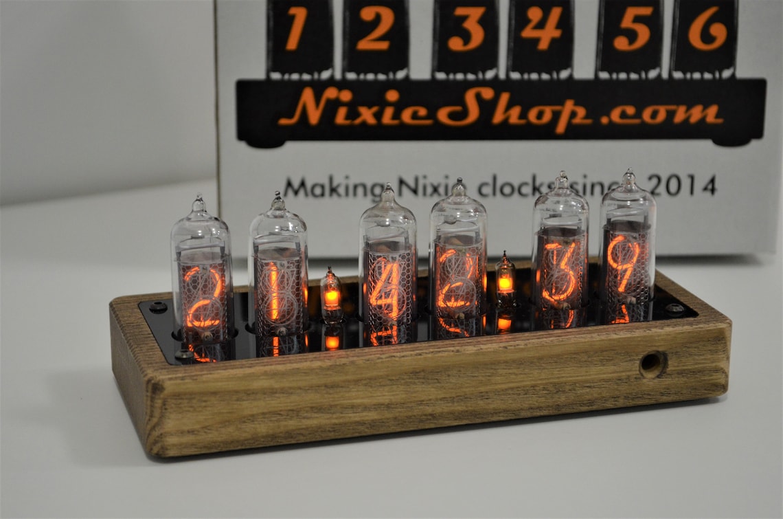 IN-14 Nixie Clock in Wooden Case With a Plastic Top Cover - Etsy