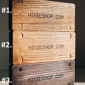IN-14 Nixie-klok in slanke, geperforeerde houten kast met doorzichtige plastic bovenklep. afbeelding 7