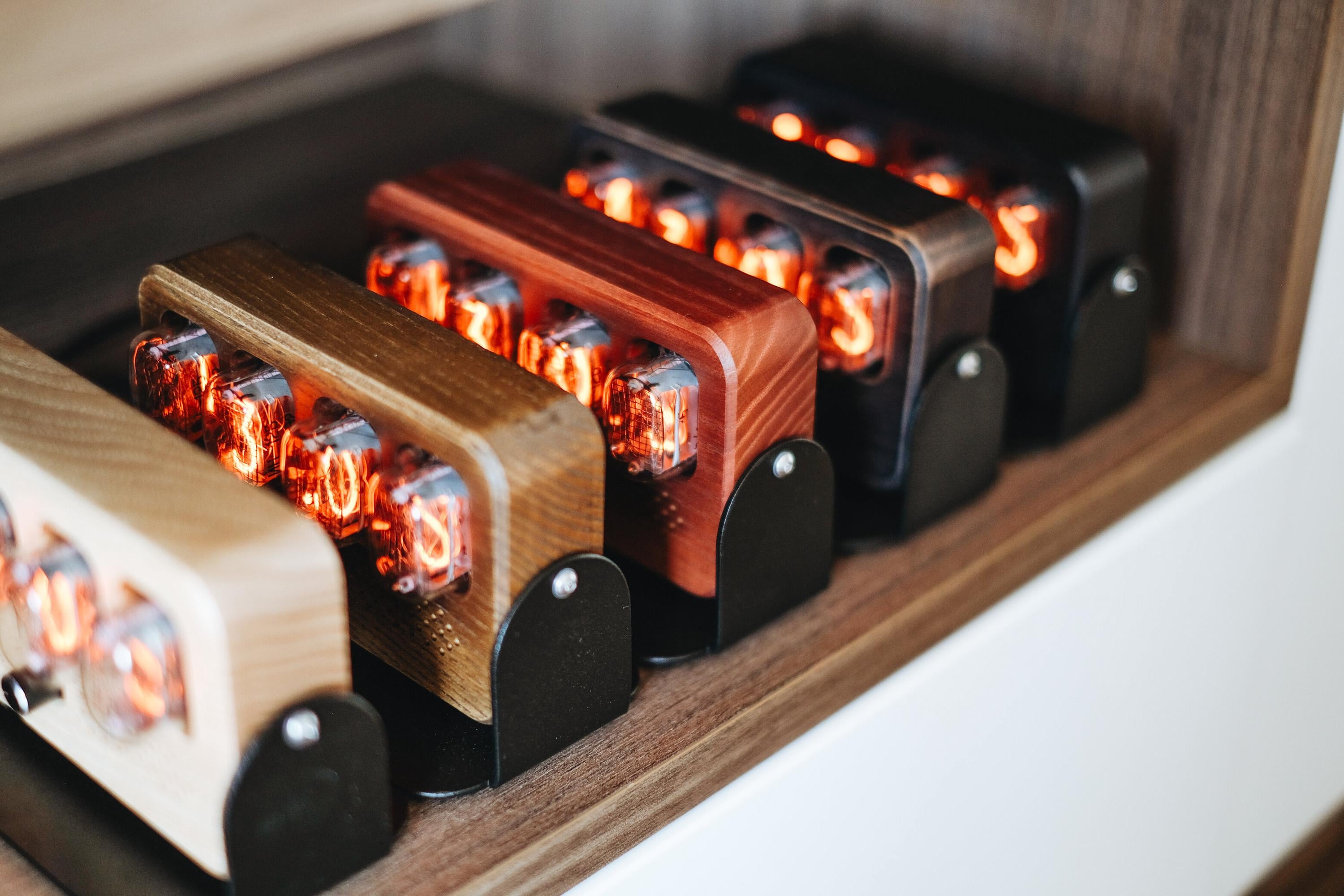 IN-12 Nixie Clock in Perforated Wooden Case With Metal Stand - Etsy