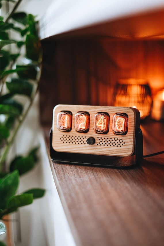 IN-12 Nixie Clock in Perforated Wooden Case With Metal Stand - Etsy